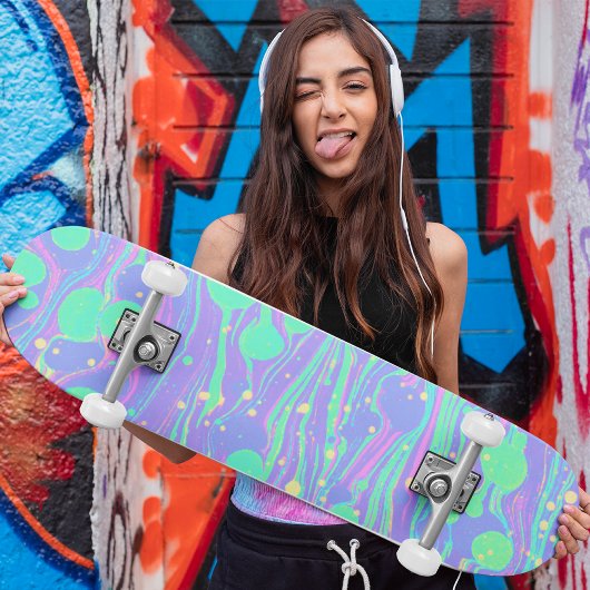 Koele Kleurrijke Vloeibare Kunst Leuk Skateboard