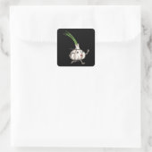 Koele knoflook vierkante sticker (Tas)