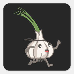 Koele knoflook vierkante sticker