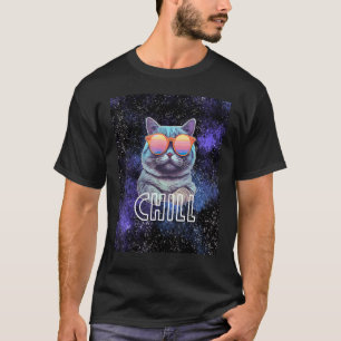 Koele Kosmische Kat Vibes Koude Kat In De Ruimte M T-shirt