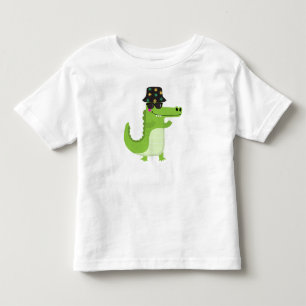 Koele Krokodil met Zonnebril & Bladerige Emmerhoed Kinder Shirts