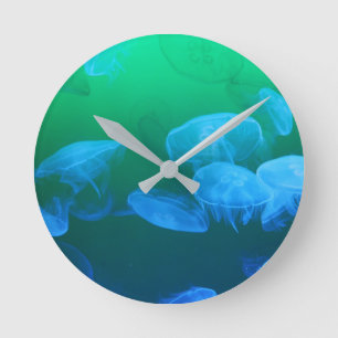 Koele kwal groen blauw verloop ronde klok