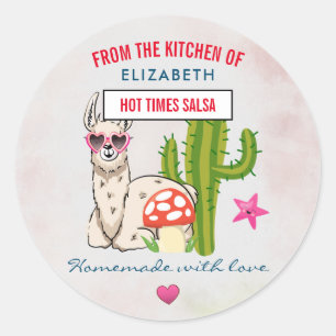 Koele lama in hartvormige zonnebril Keuken Ronde Sticker