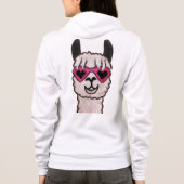 Koele lama met hartbril hoodie (Achterkant)