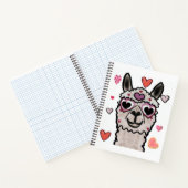 Koele lama met hartbril notitieboek (Binnen)