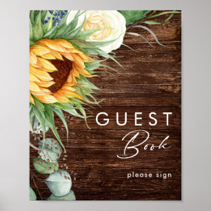 Koele Land Zonnewiel   Houten gastboek bord Poster