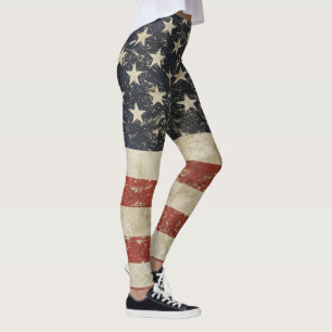 Koele leggings met  vlag van de Verenigde Staten v