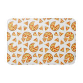 Koele leuke pizza en plakjes patroon op wit badmat (Voorkant)