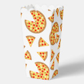 Koele leuke pizza en plakjes patroon op wit bedankdoosjes (Voorkant)