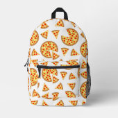 Koele leuke pizza en plakjes patroon op wit bedrukte rugzak (Voorkant)