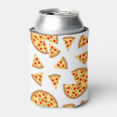 Koele leuke pizza en plakjes patroon op wit blikjeskoeler (Blikje Voorkant)
