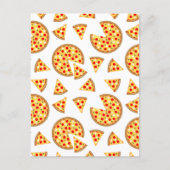 Koele leuke pizza en plakjes patroon op wit briefkaart (Voorkant)