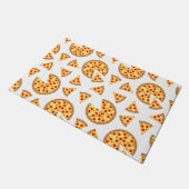 Koele leuke pizza en plakjes patroon op wit deurmat (Schuin)