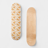 Koele leuke pizza en plakjes patroon op wit skateboard (Voorkant)
