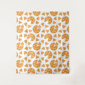 Koele leuke pizza en plakjes patroon op wit wandkleed (Voorkant)