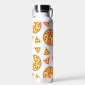 Koele leuke pizza en plakjes patroon op wit waterfles (Voorkant)