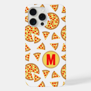 Koele leuke pizza en plakjes patroon wit Monogram iPhone 15 Pro Max Hoesje