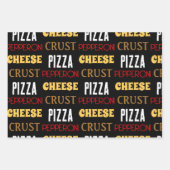 Koele leuke pizza pepperoni kaas korst tekst patro inpakpapier vel (Voorkant 3)