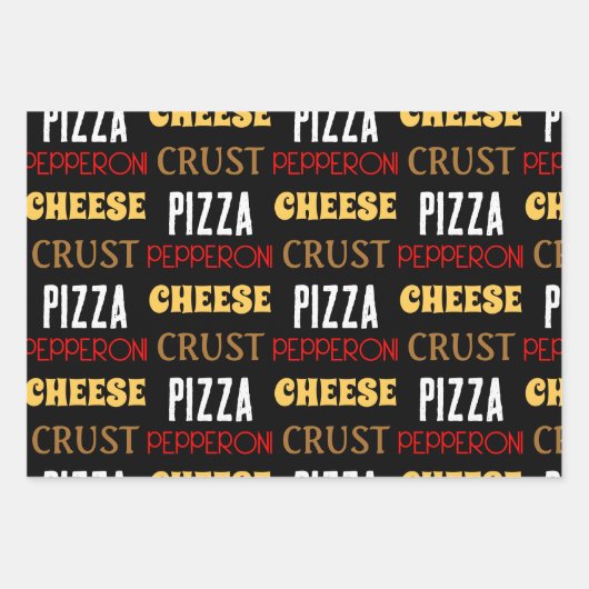 Koele leuke pizza pepperoni kaas korst tekst patro inpakpapier vel (Voorkant)