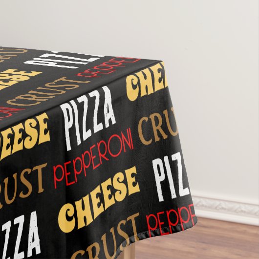 Koele leuke pizza pepperoni kaas korst tekst patro tafelkleed (Voorbeeld)