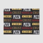 Koele leuke pizza pepperoni kaas korst tekst patro tissuepapier (Voorkant)