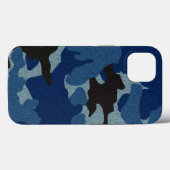Koele mannelijke faux doek blauw camo militaire st Case-Mate iPhone case (Achterkant (horizontaal))