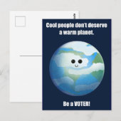 Koele mensen warme planeet briefkaart (Voorkant / Achterkant)
