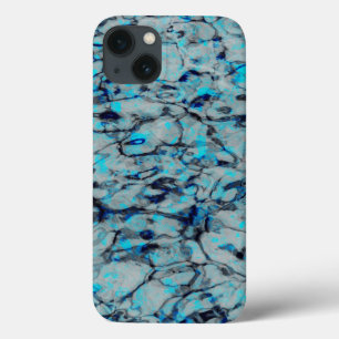 Koele, moderne digitale kunst van blauwe waterverf iPhone 13 hoesje