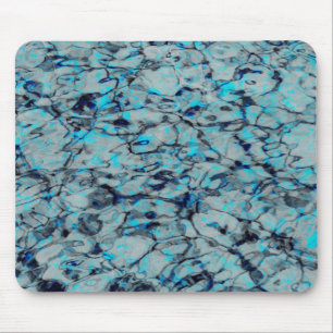 Koele, moderne digitale kunst van blauwe waterverf muismat