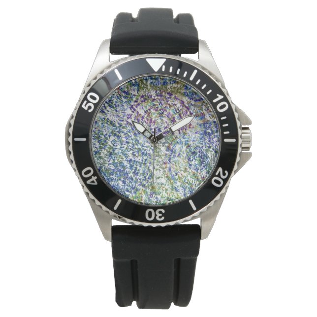 Koele, moderne, kleurrijke abstracte achtergrond horloge (Voorkant)