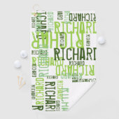 koele & moderne lime groene naam, Typografie Golfhanddoek (Insitu)