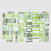 koele & moderne lime groene naam, Typografie Golfhanddoek (Horizontaal)