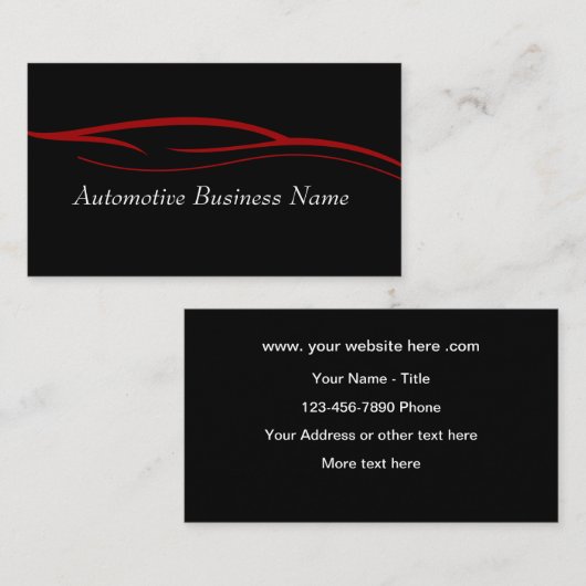 Koele moderne minimalistische auto visitekaartje (Voorkant / Achterkant)