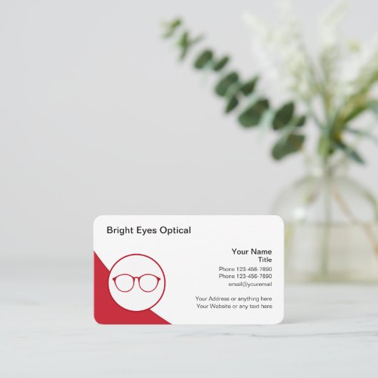 Koele Moderne Oogheelkundige Oogarts Visitekaartje (Staand voorkant)