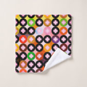 Koele multi gekleurde cirkels & roze klavers bad handdoek (Wasdoekje)