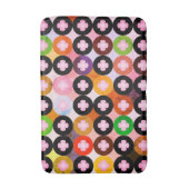 Koele multi gekleurde cirkels & roze klavers badmat (Voorkant Verticaal)