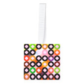 Koele multi gekleurde cirkels & roze klavers kubus ornament (Voorkant)