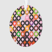Koele multi gekleurde cirkels & roze klavers ornament (voorkant)