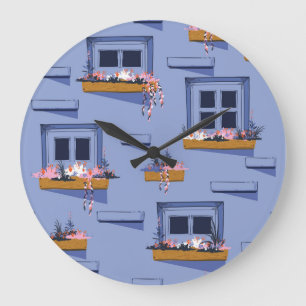 Koele muur ramen zomer patroon grote klok