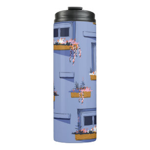 Koele muur ramen zomer patroon thermosbeker