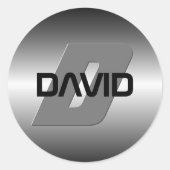 Koele  Naam & Monogram Ronde Sticker (Voorkant)