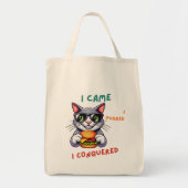 Koele nerd kat met hamburger tomcat cheeseburger tote bag (Voorkant)