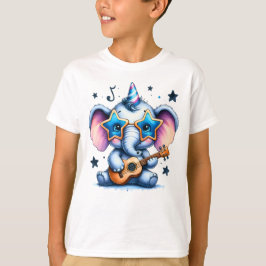 Koele Olifant Muziek Liefhebber Kunst T-shirt