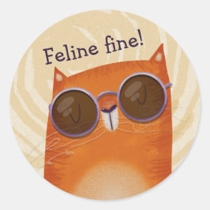 Koele Oranje kat Ronde Sticker