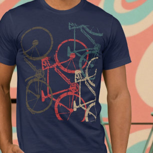 Koele overlappende fietsen t-shirt