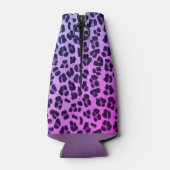 Koele Paarse luipaard print fleskoeler Flesjeskoeler (Achterkant)