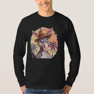 Koele Palmbomen Ezel met Strand Pet Kostuum T-shirt
