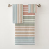 Koele pastel kleur strepen bad handdoek (Insitu)