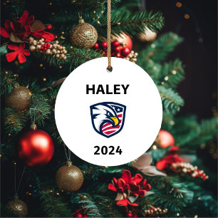 Koele Patriottische Nikki Haley 2024 Verkiezingsad Keramisch Ornament