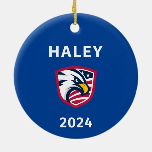 Koele Patriottische Nikki Haley 2024 Verkiezingsad Keramisch Ornament (Achterkant)